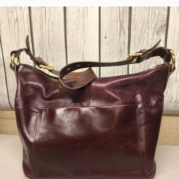 HOBO Charlie Merlot Leather Shoulder Bag - Picture 2 of 11